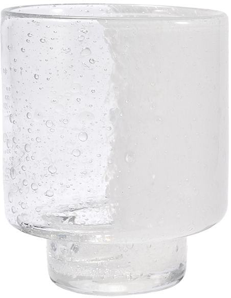 【個人宅不可】DGガラスステップポット&ソーサー10xH12 クリアホワイト