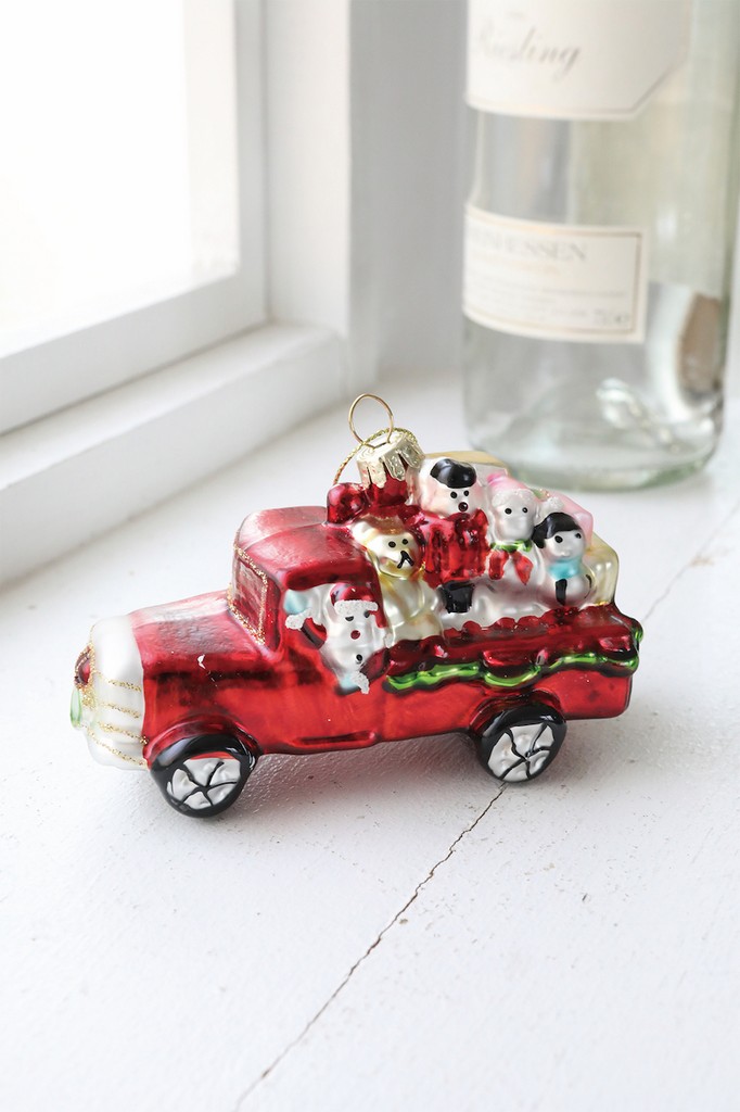 【個人宅配送不可】プレゼントカー・ガラスオーナメント