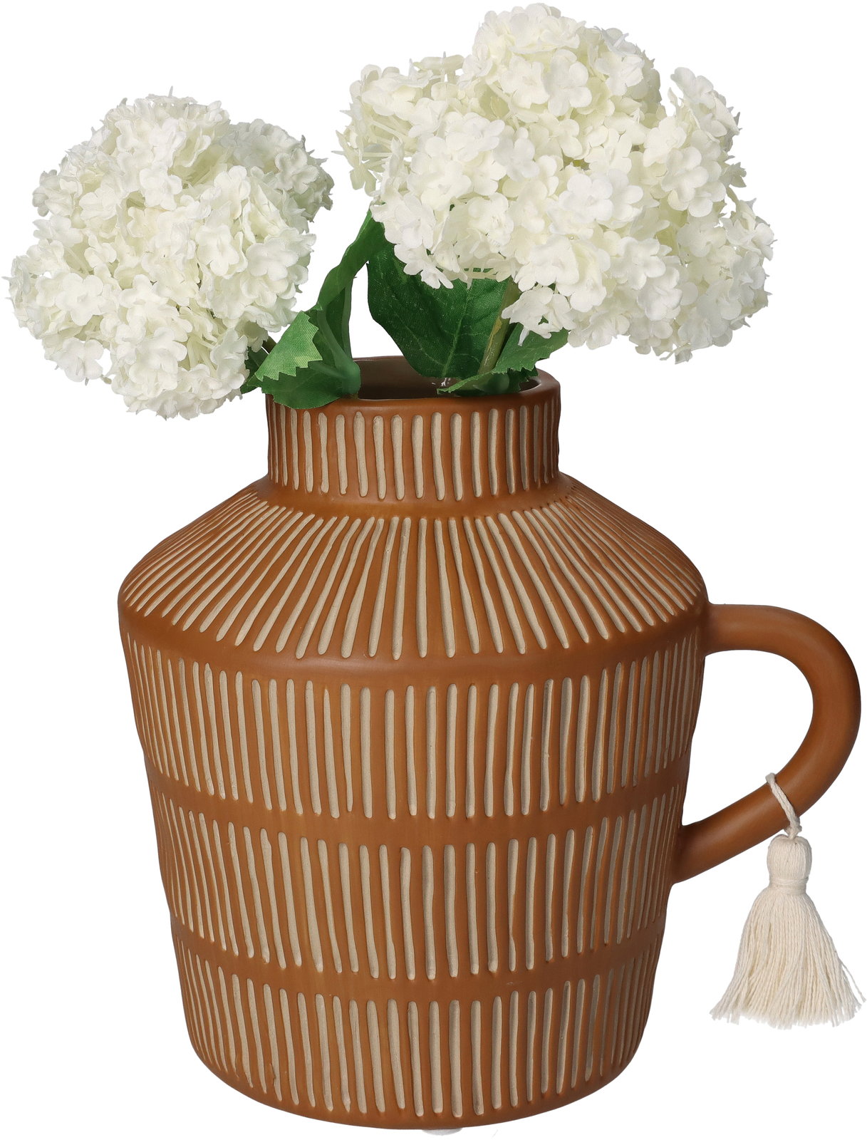 Vase Fine Earthenware Brown 18.4x14.8x17.9cm