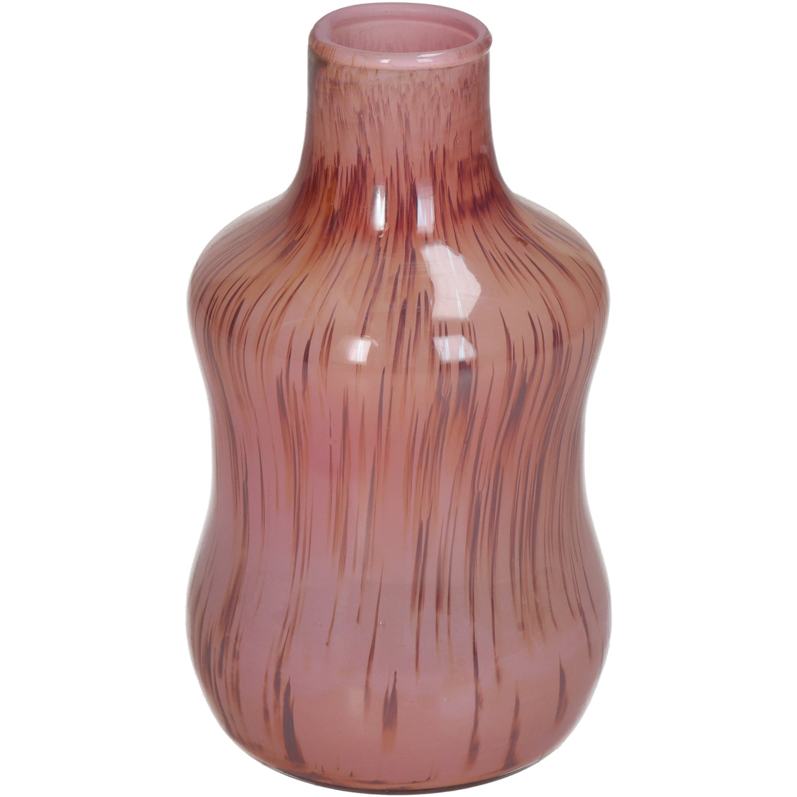 Vase Glass Pink 8x8x14cm