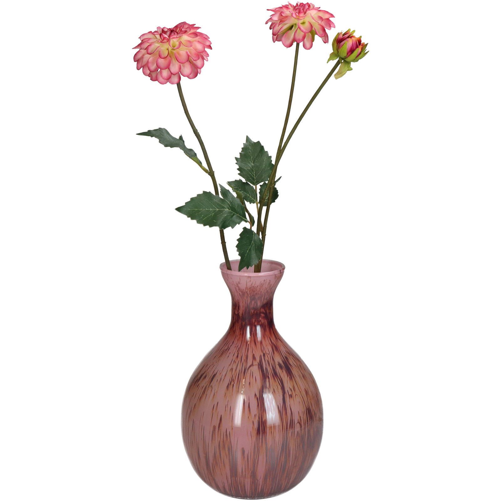Vase Glass Pink 16x16x25cm