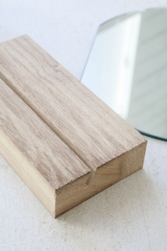 【個人宅不可】ウッドベース・ラウンドミラー