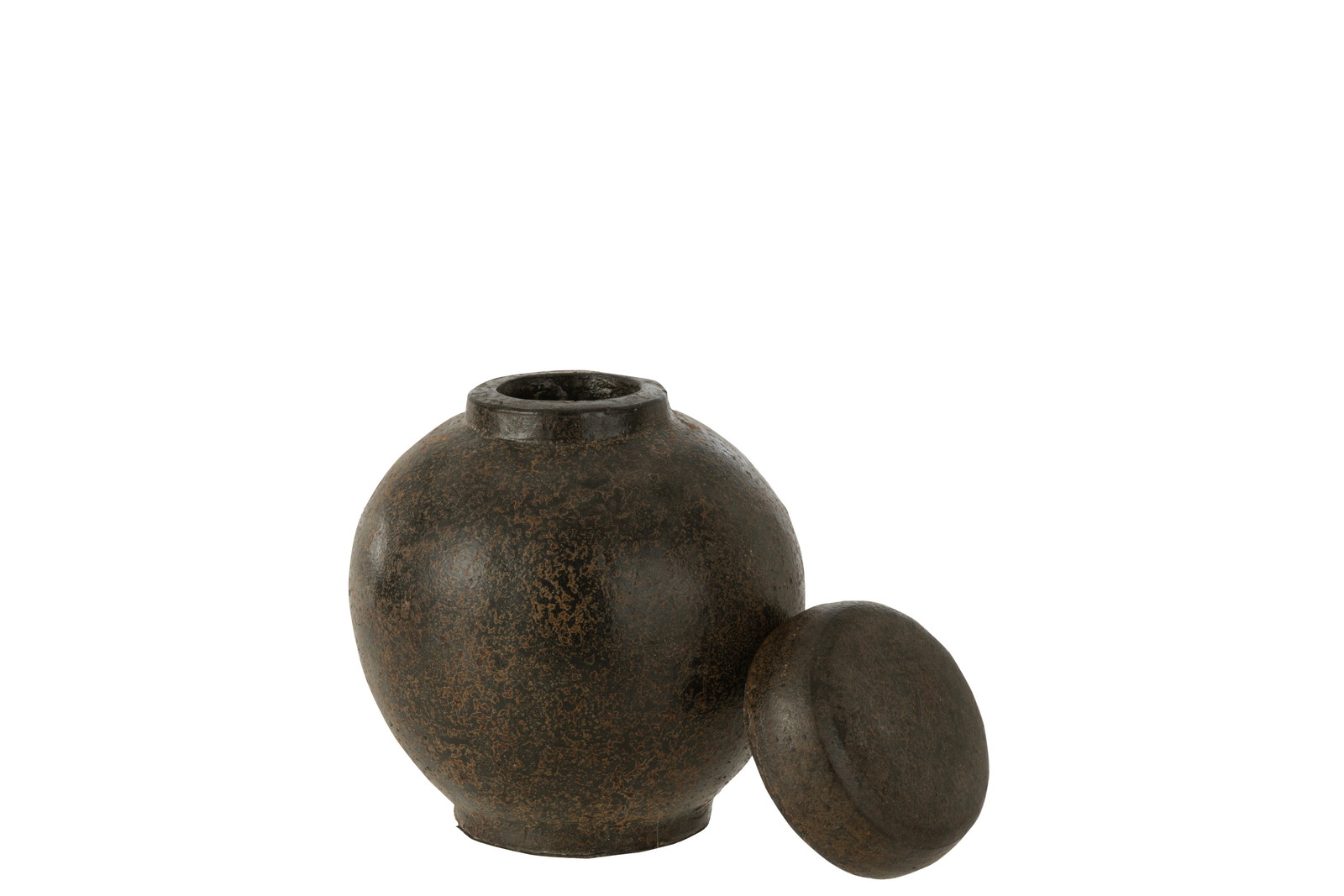 POT WITH LID TERRA BROWN