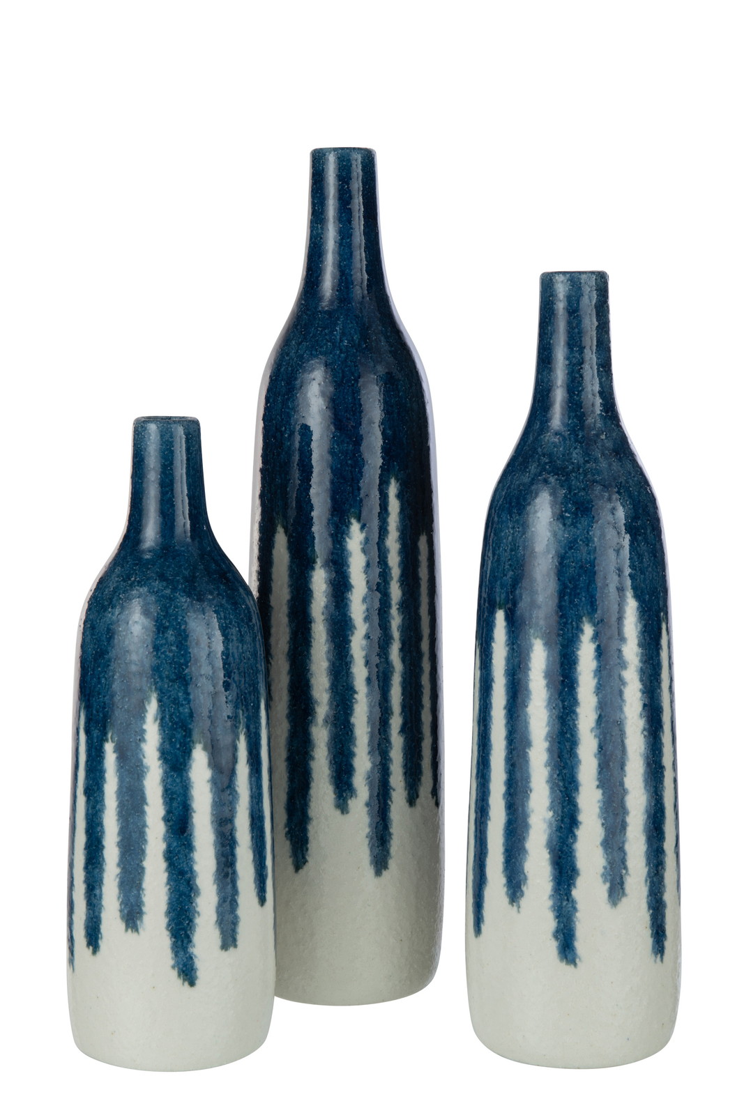 VASE PAINT CER WHI/BLU S