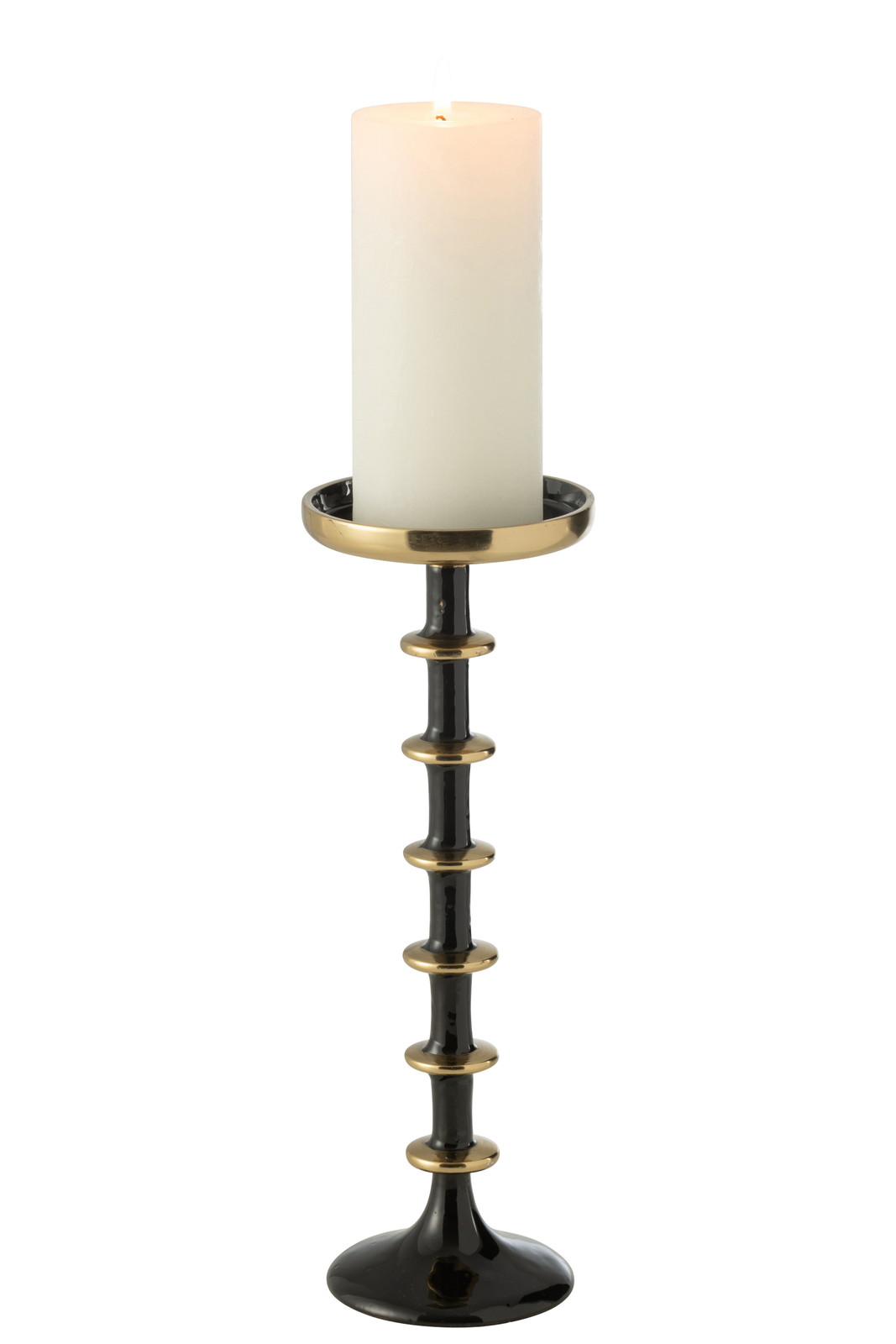 CANDLE HOL METAL BLA/GOL