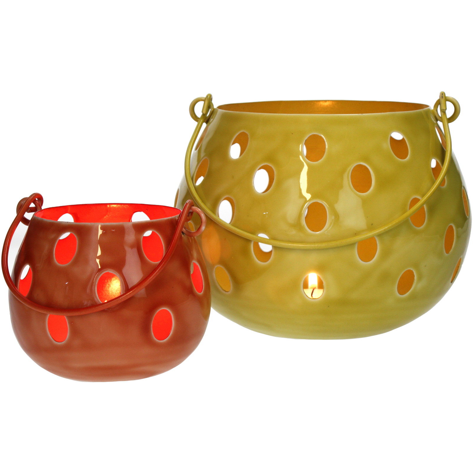 ��Candle Holder Dots Iron Multi