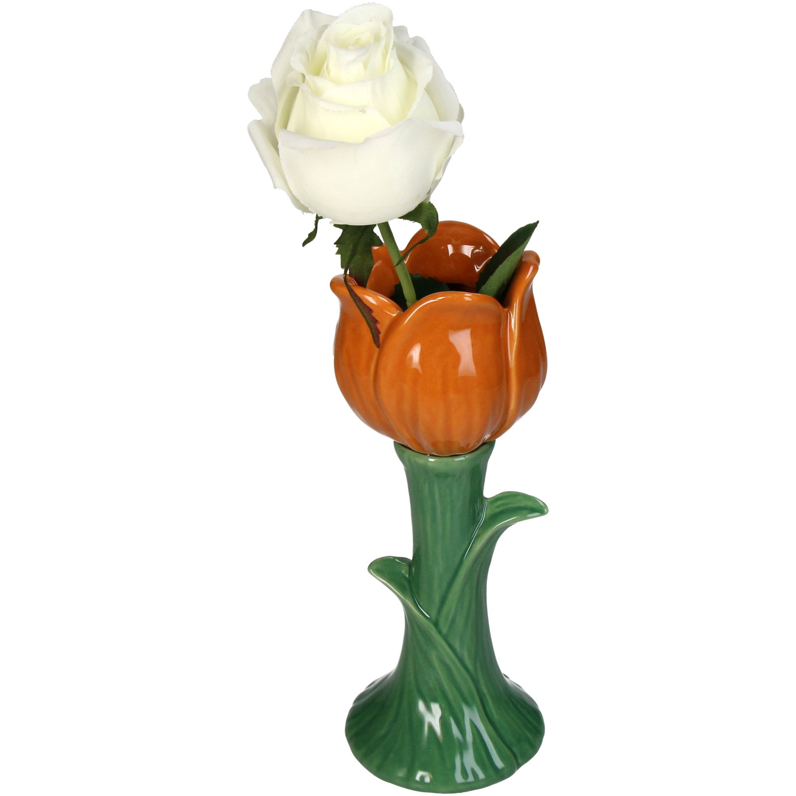 Vase Tulip Fine Earthenware Orange