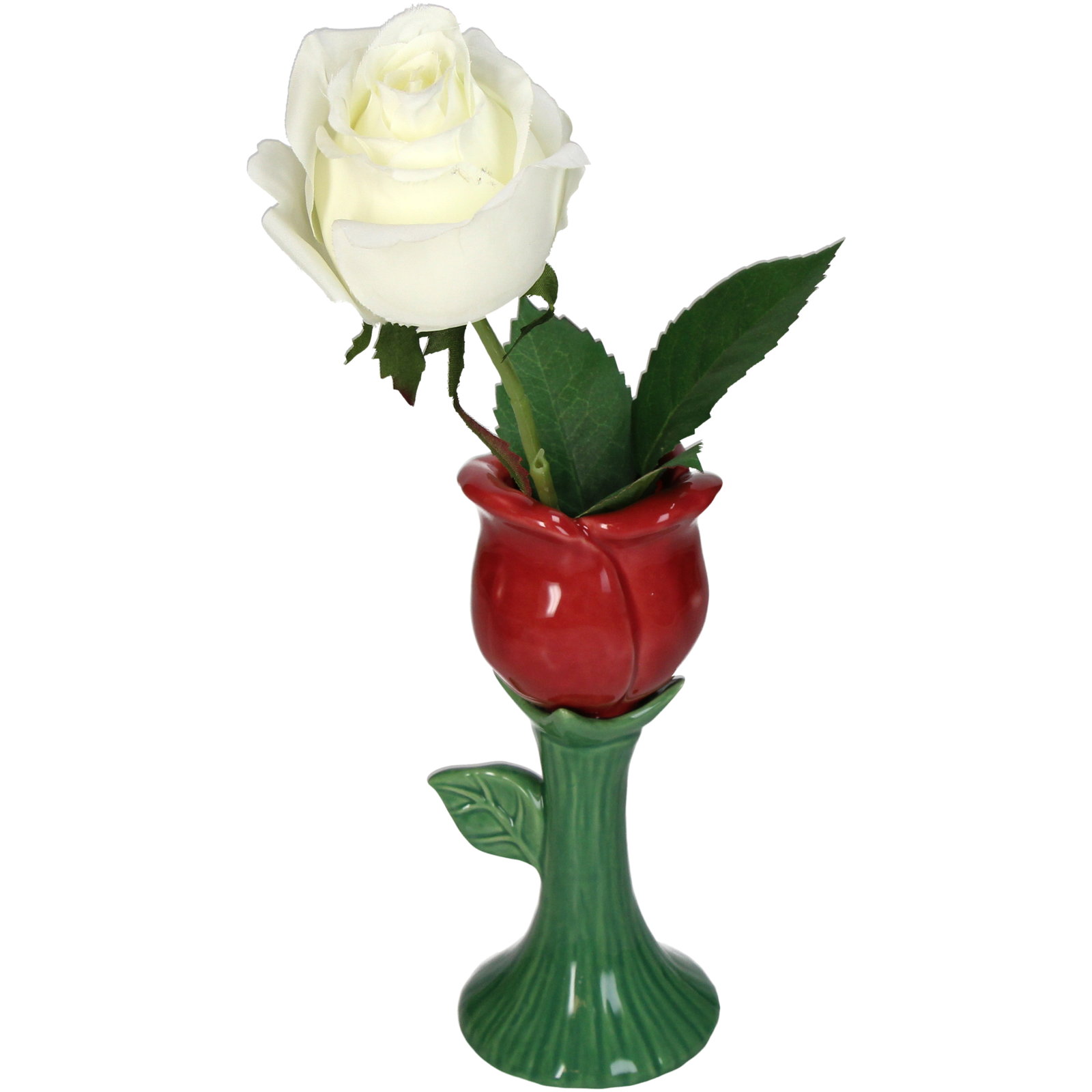 Vase Rose Fine Earthenware Red