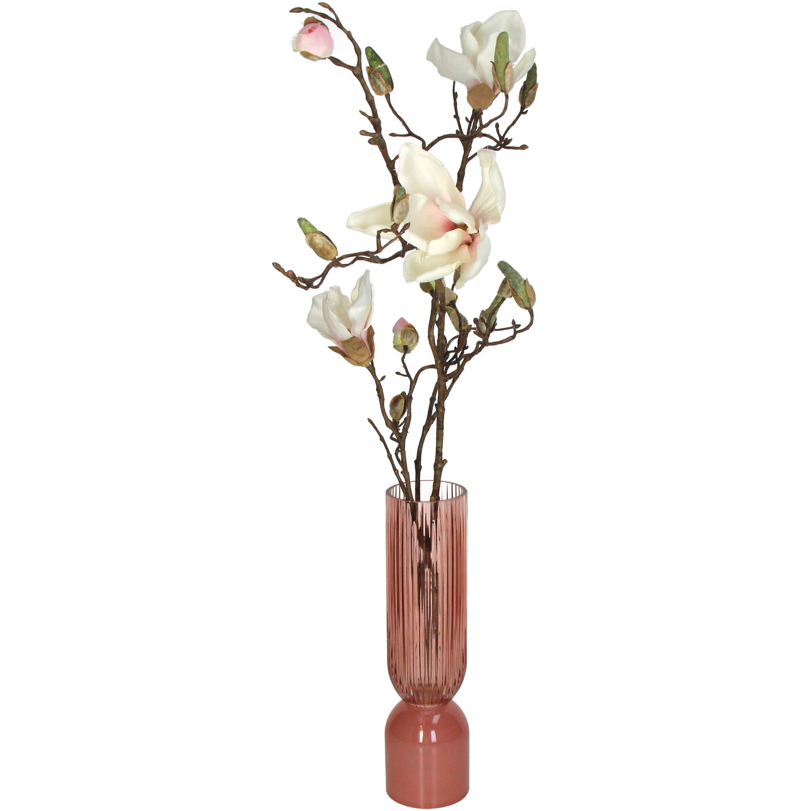 Vase Glass Peach 8x8x30cm