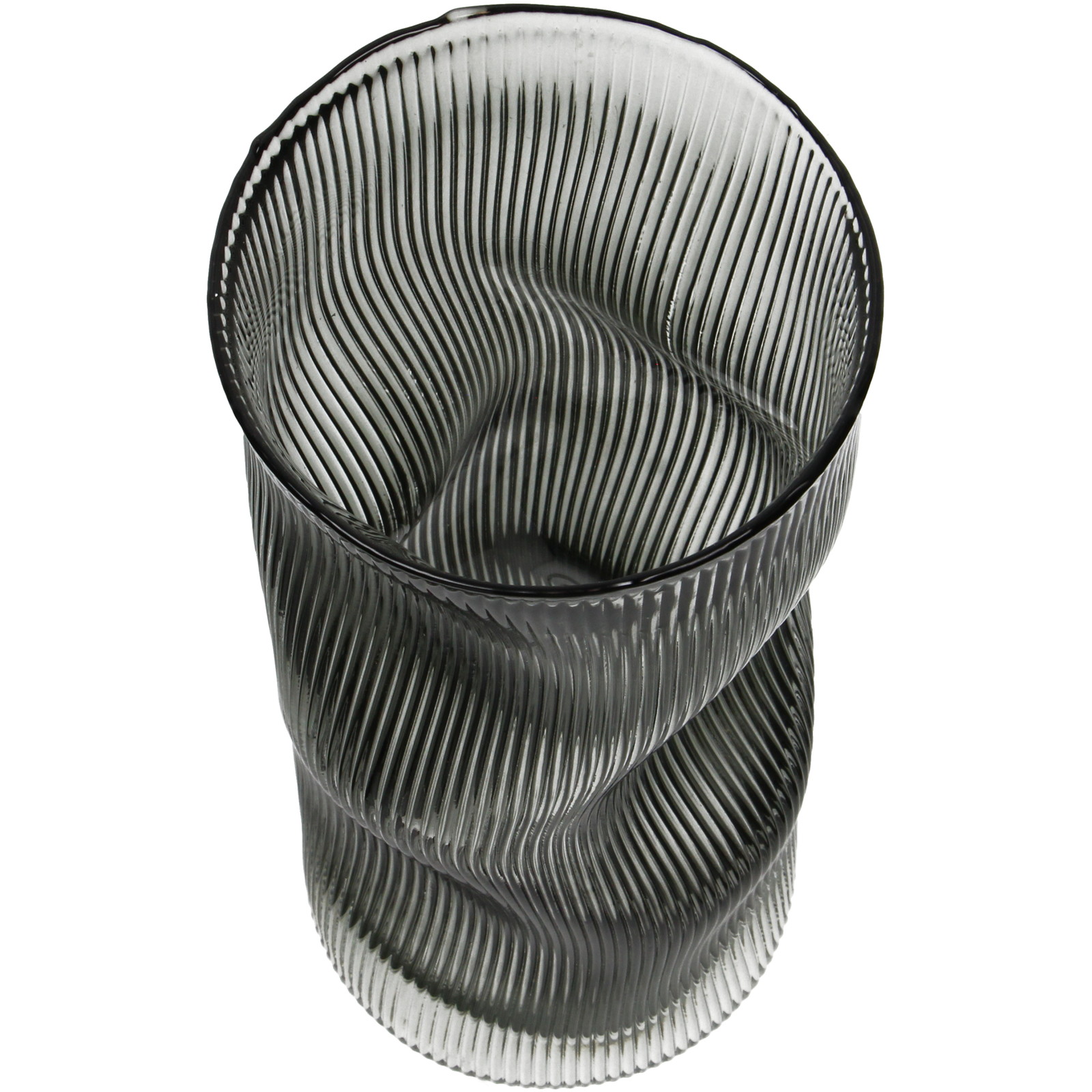 ■Vase Stripe Glass Grey