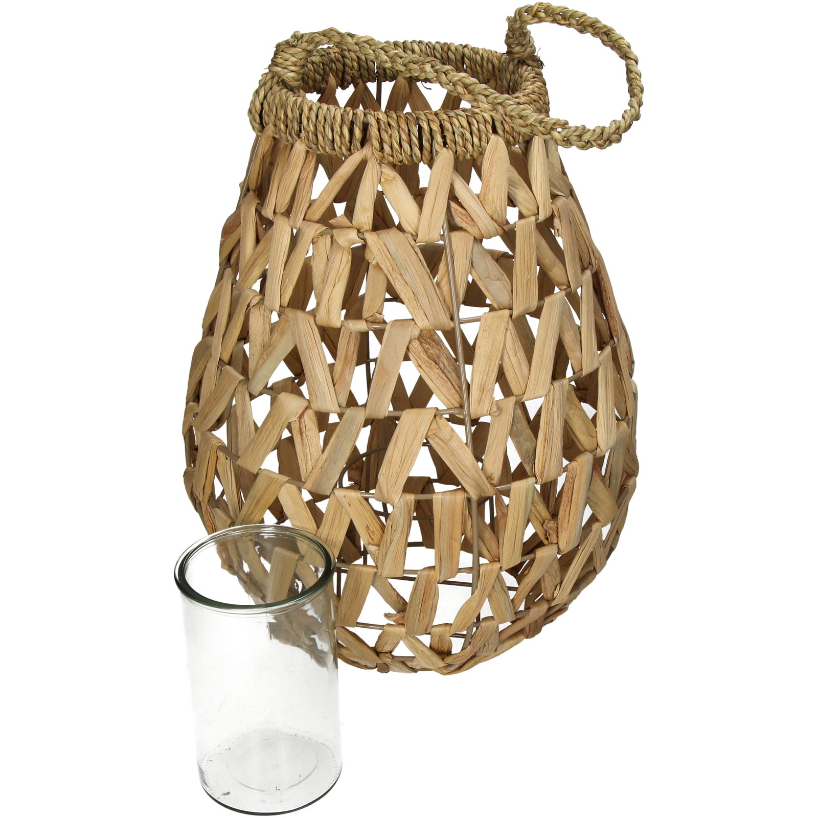 Lantern Water Hyacinth Natural 31x31x40cm