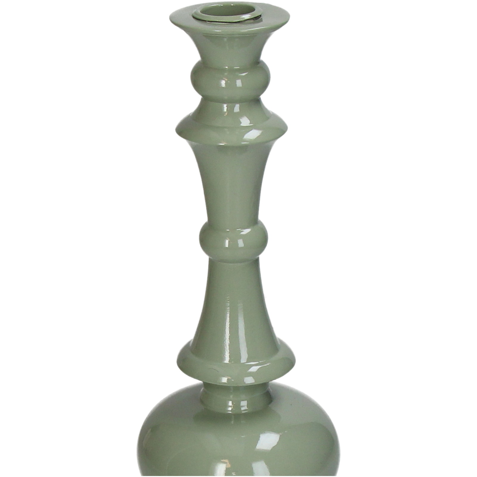 ��Candle Holder Polyresin Green