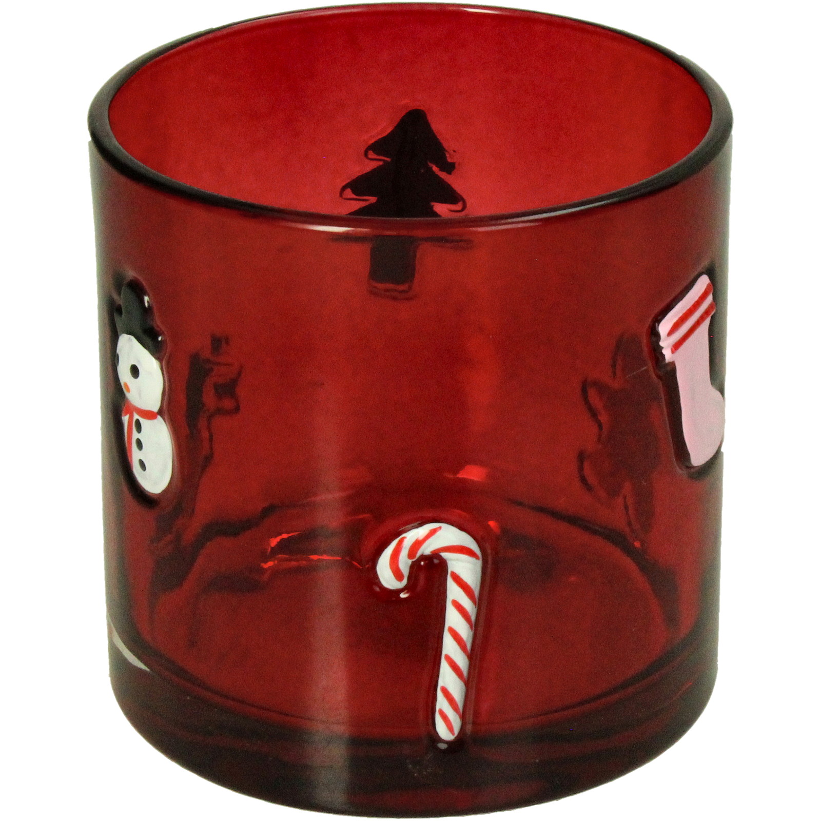 ��Candle Holder Glass Red