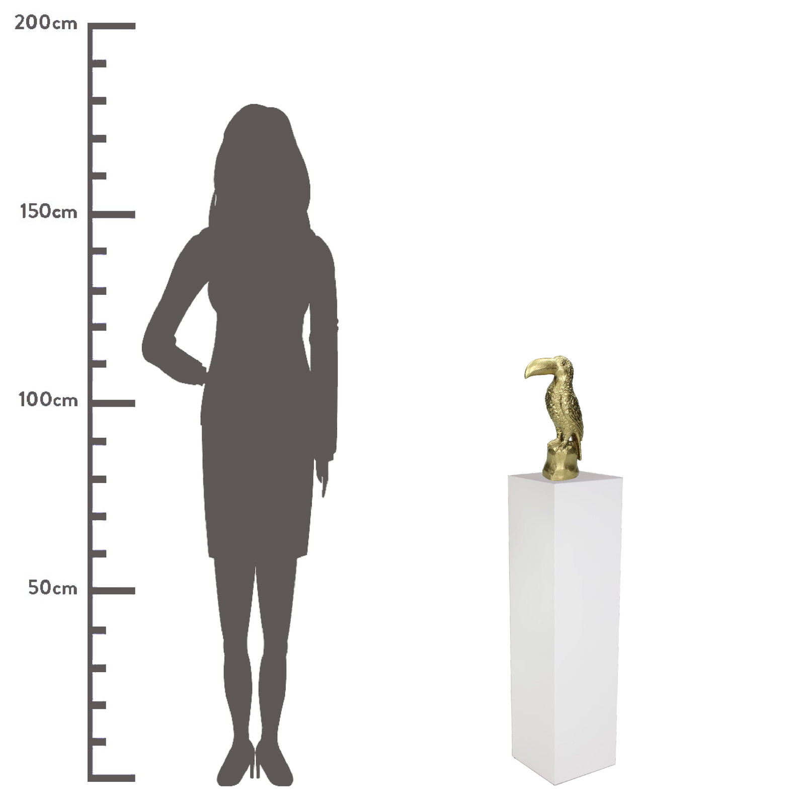 Bird Ornament Gold 32x10x17cm