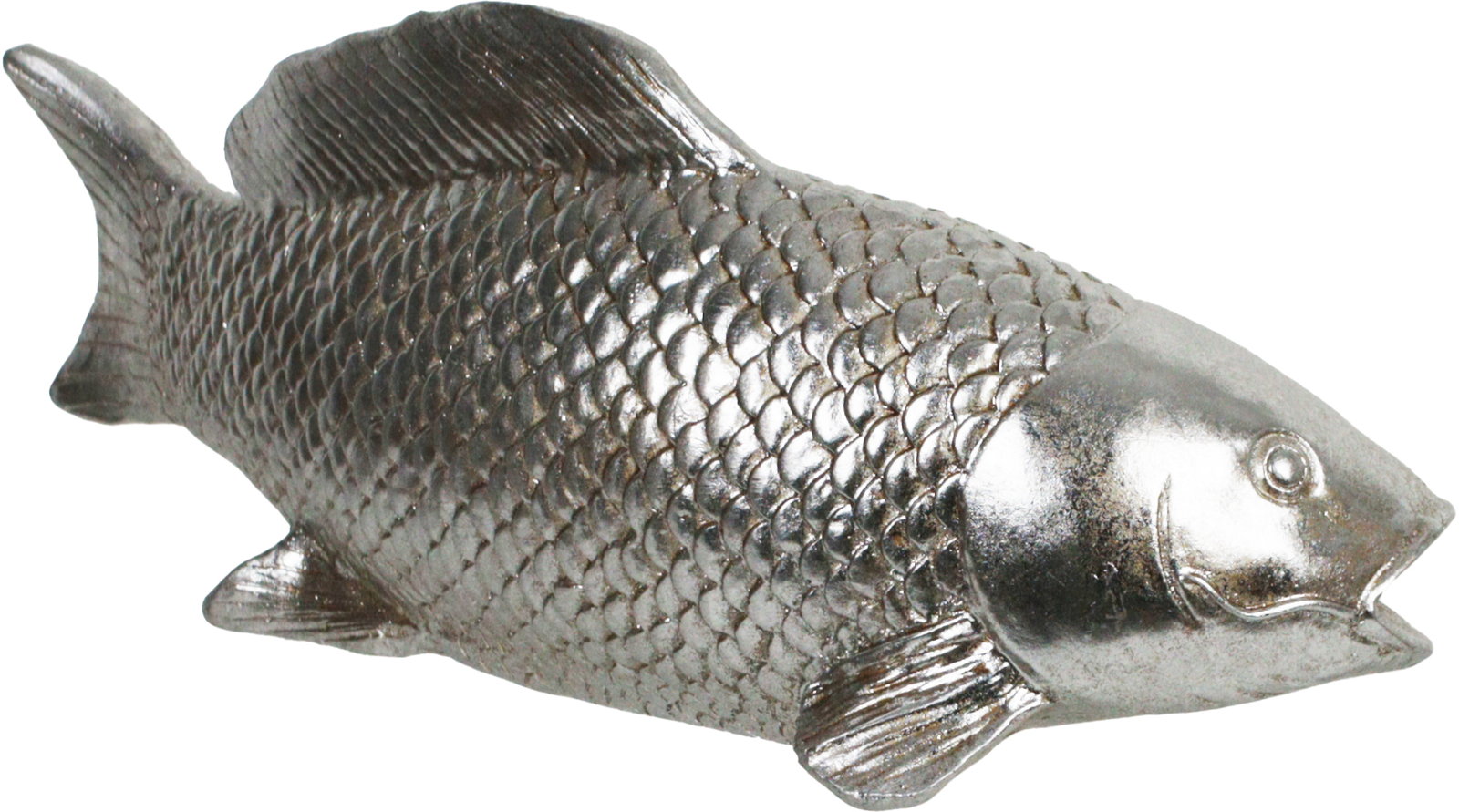 Ornament Fish Polyresin Silver 30.5x
