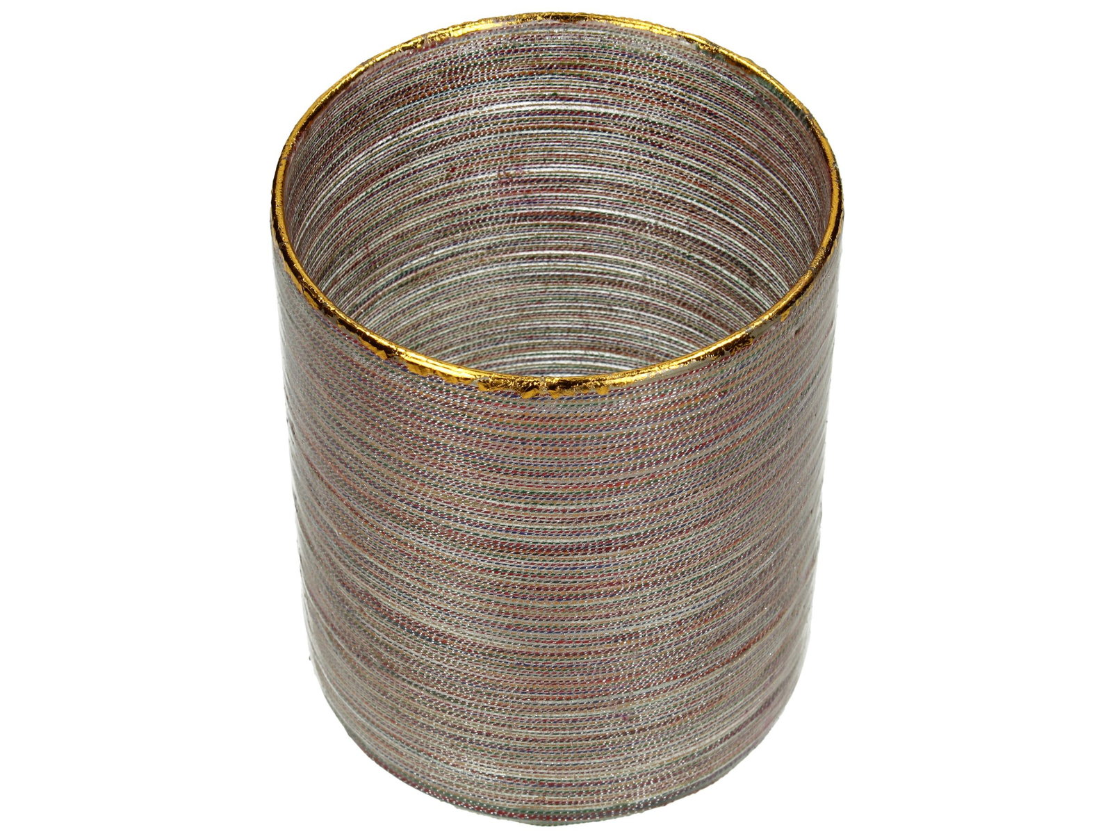 Candle Holder Cord Glass Multi 12x12x15cm