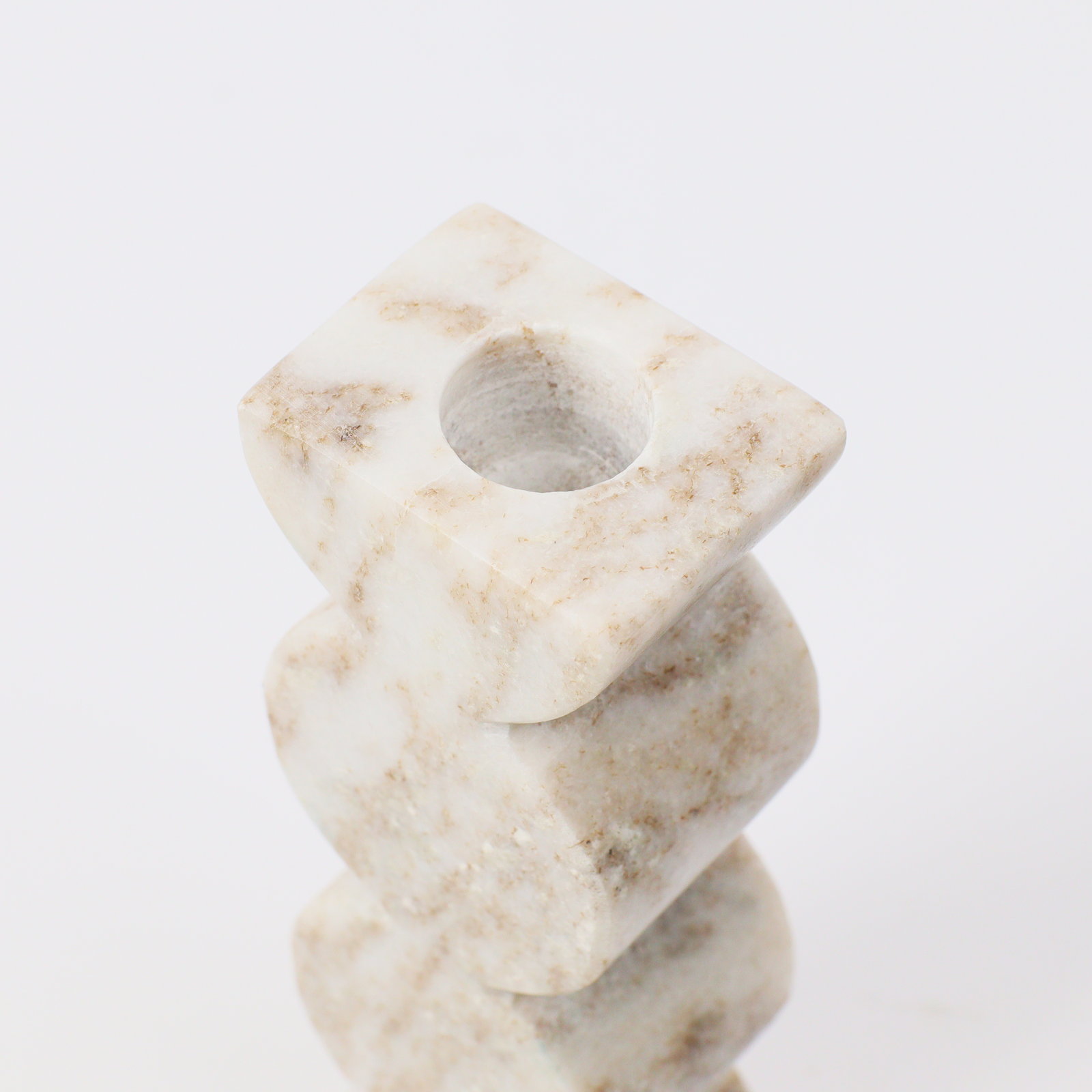Candle Stick Marble Beige 5x4x15.5cm