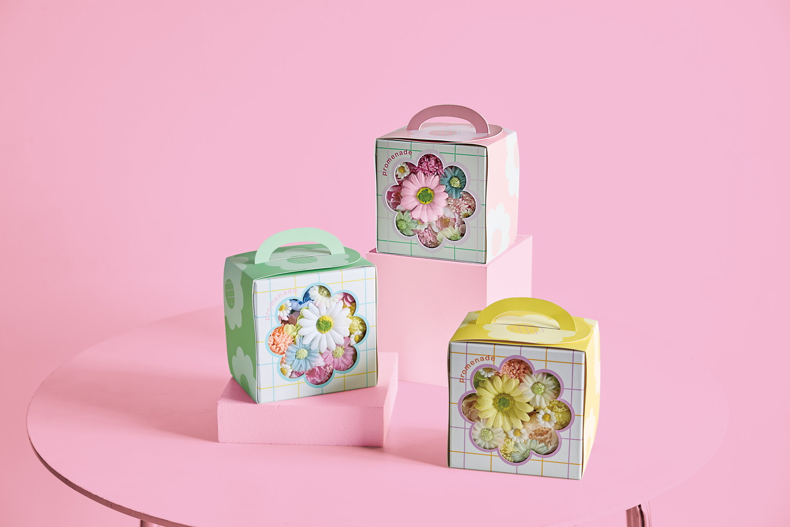 フラワーグリッドソープフラワー ピンク