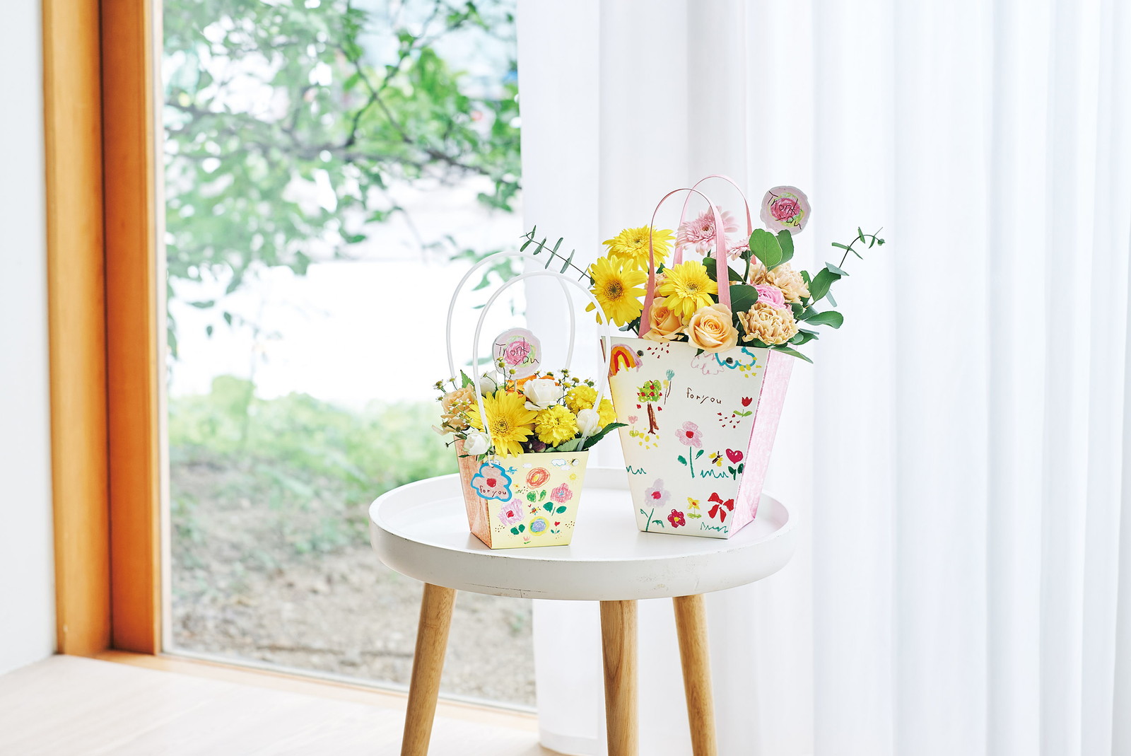 ミニギフトバッグ アート柄 イエロー