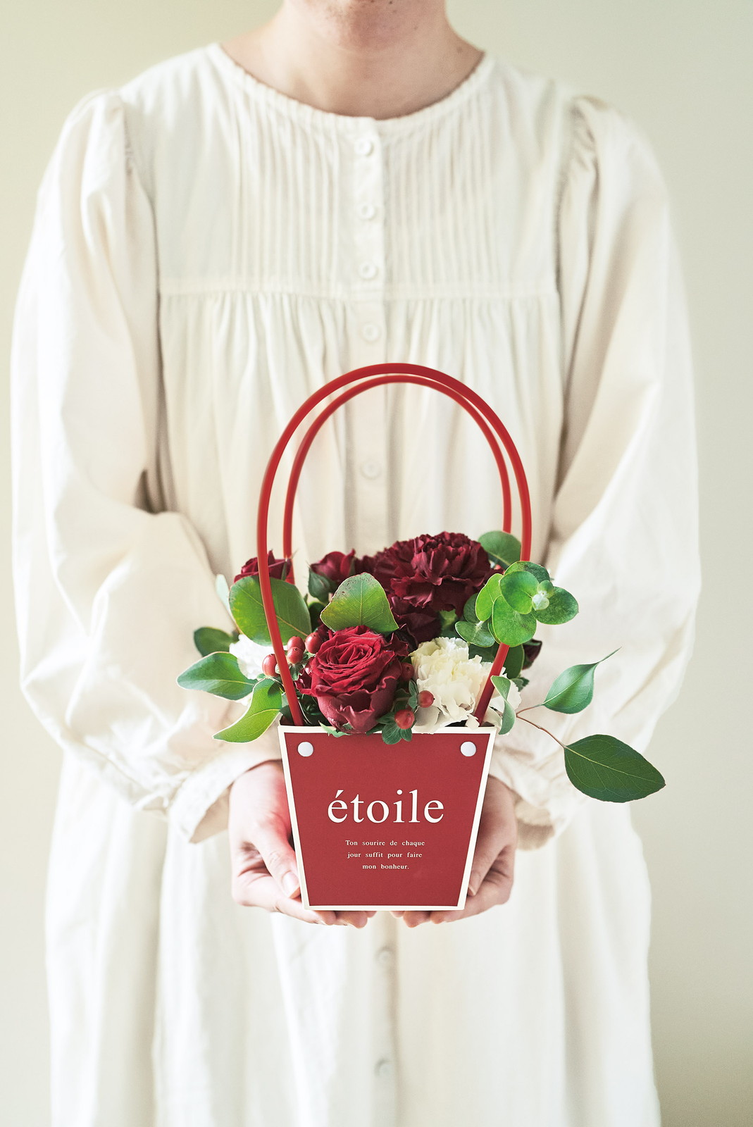 ミニギフトバッグ ネオレッド ホワイト