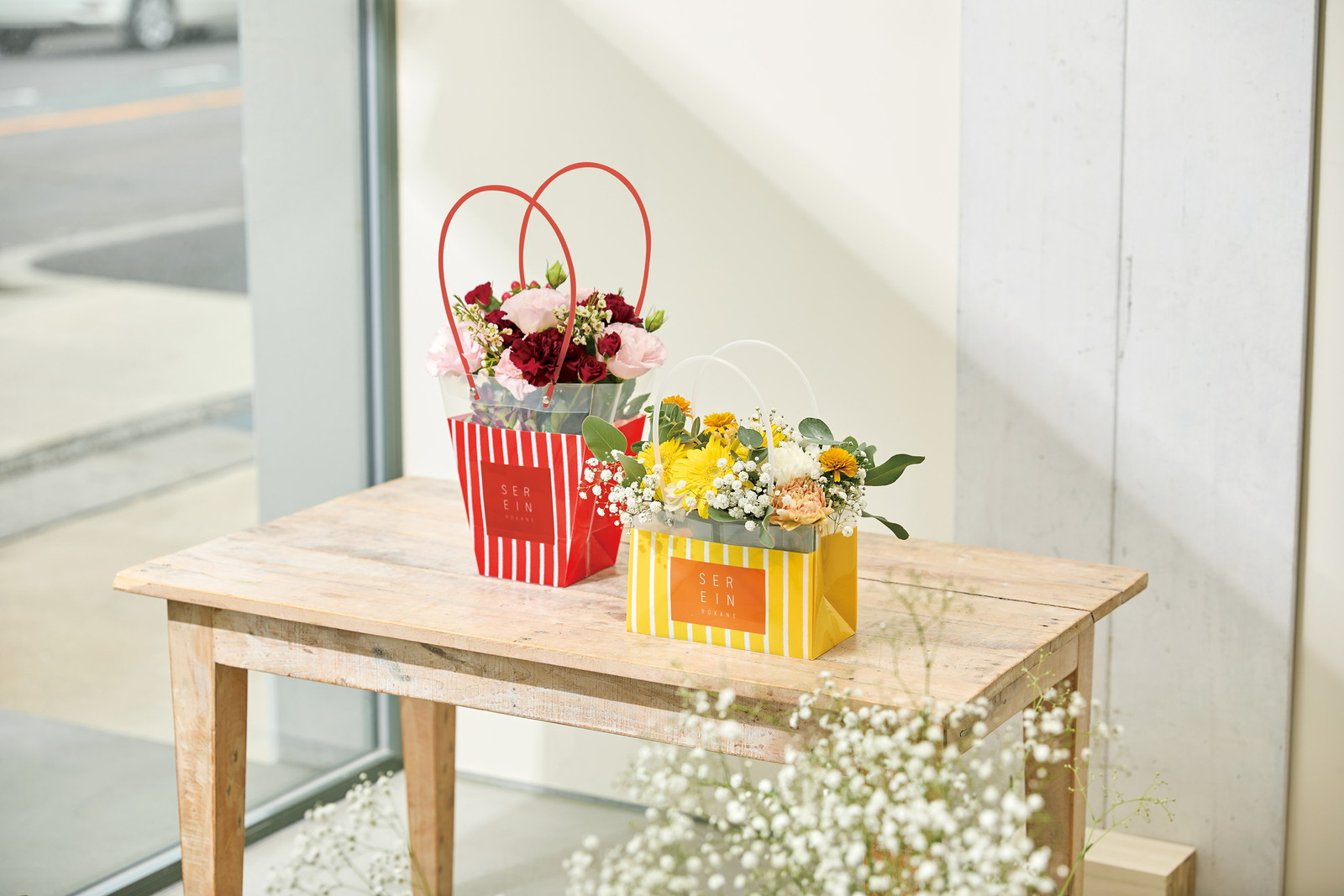 PPギフトバッグ L レッドストライプ