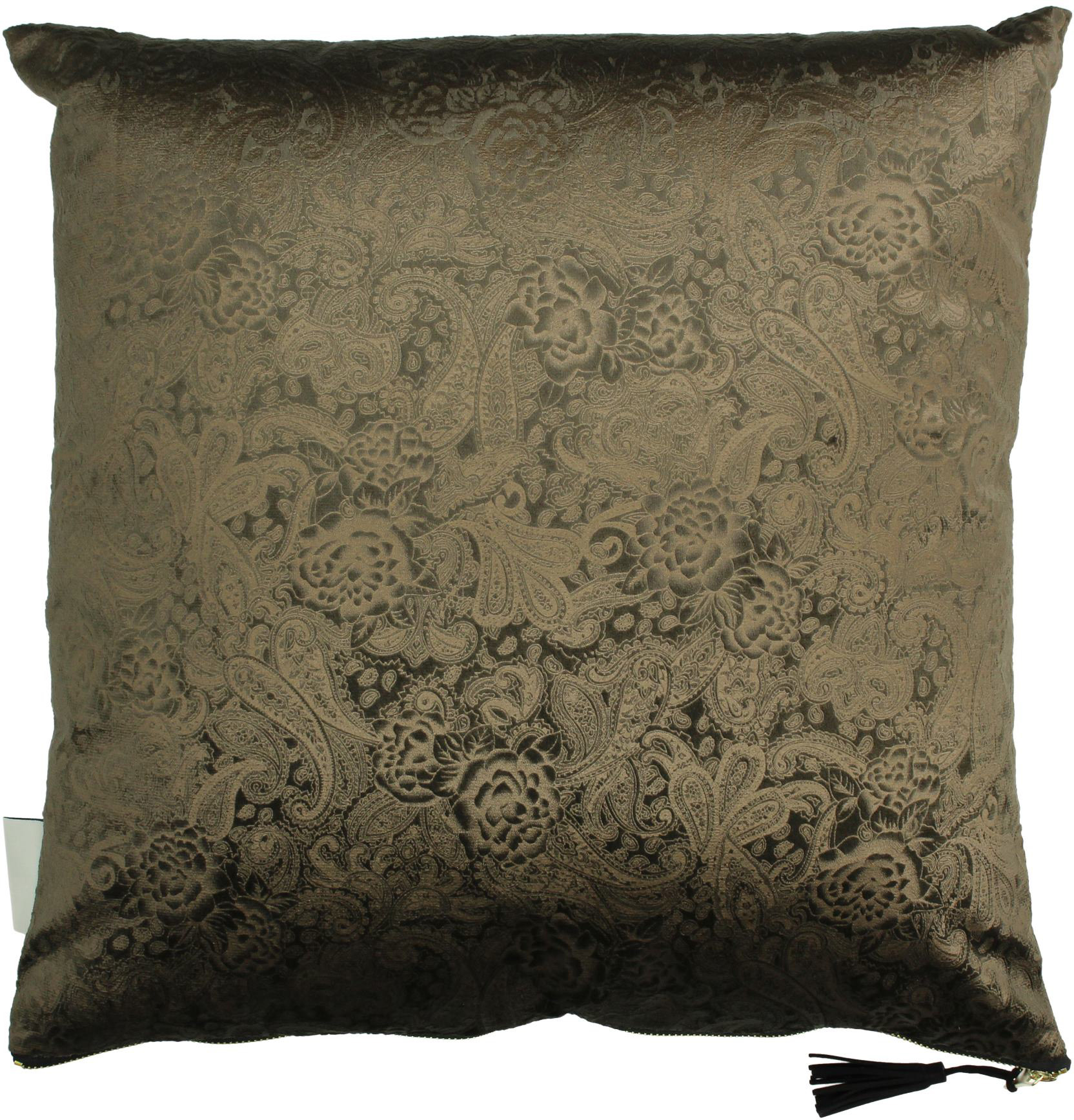 Cushion Paisley Velvet Brown 45x45cm ｜ YDMオンラインストア ｜ 横浜ディスプレイミュージアム