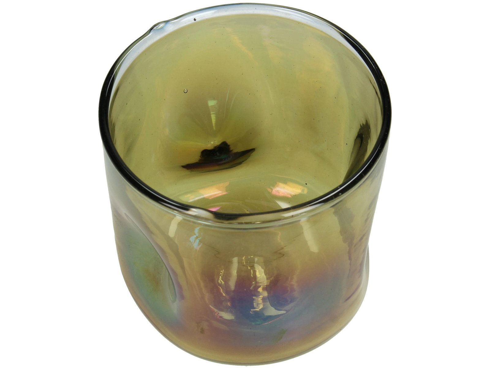 Candle Holder Glass Brown 10x10x10