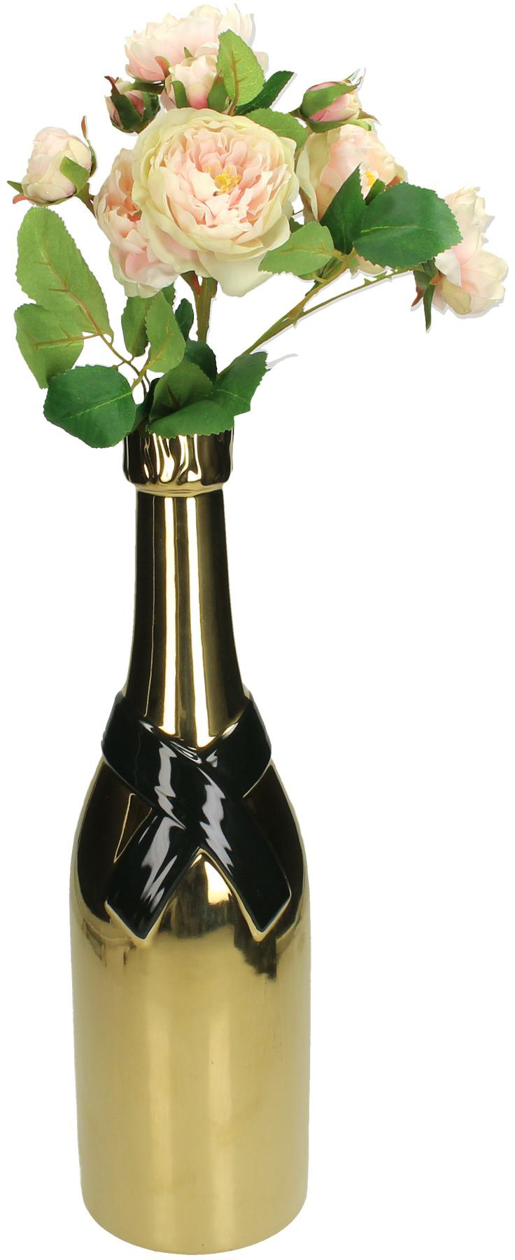 Vase Champagne Bottle Gold 39x11x12cm