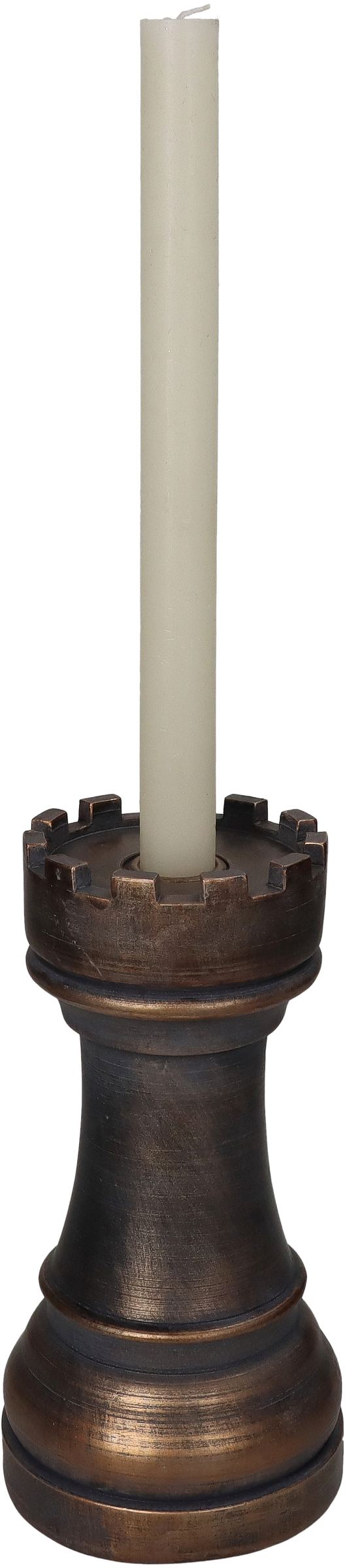 Candle Holder Chess Piece Polyresin Black 11x11x22.5cm