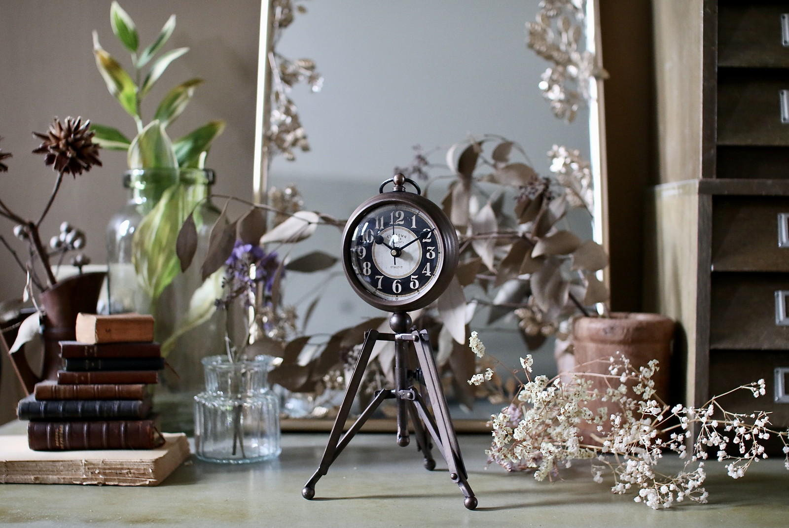 【個人宅配送不可】スタンドクロック三脚カッパー