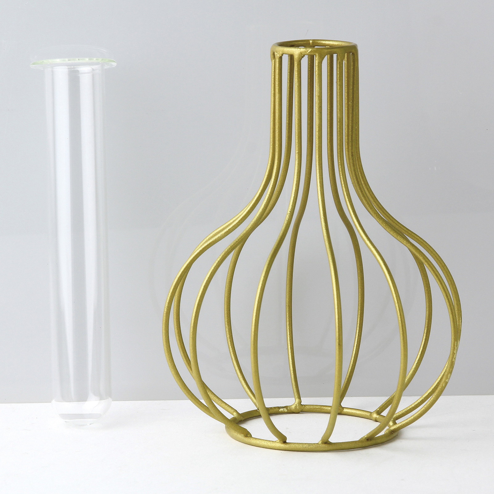 個人宅配送不可】(2)一輪挿し ｺﾞｰﾙﾄﾞﾗｲﾝﾌﾚｰﾑ A: フラワーベース・鉢