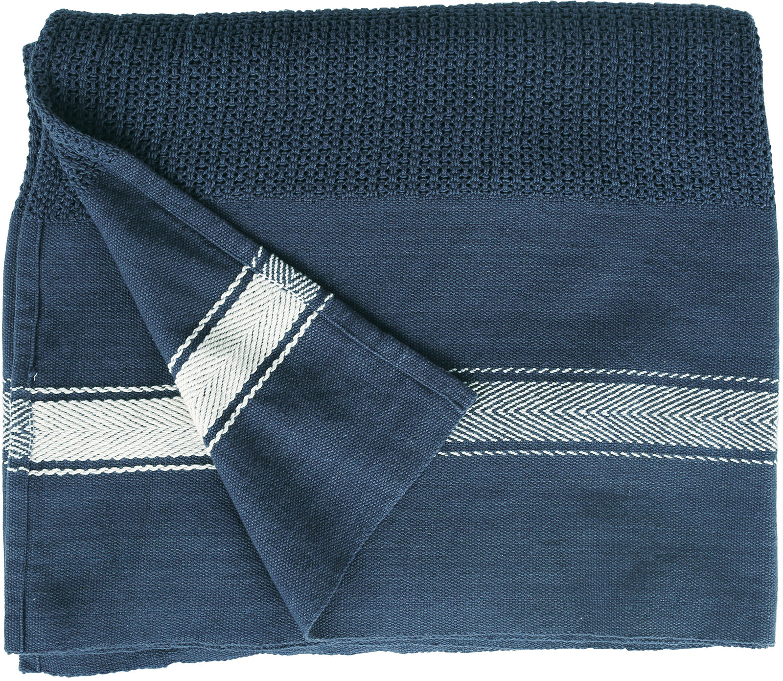 �y�l��z���s�z�y�����ʓr�zLENO WEAVE BLANKET NAVY