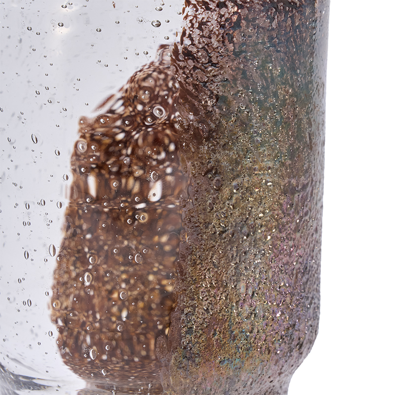 【個人宅不可】DGガラスステップロングポット&ソーサー8.5xH16 クリアMB