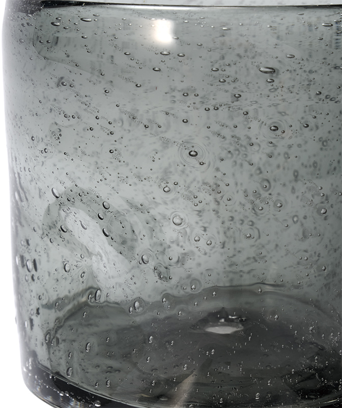 【個人宅配送不可】DGガラスナローポット&ソーサーφ10xH10 グレイ