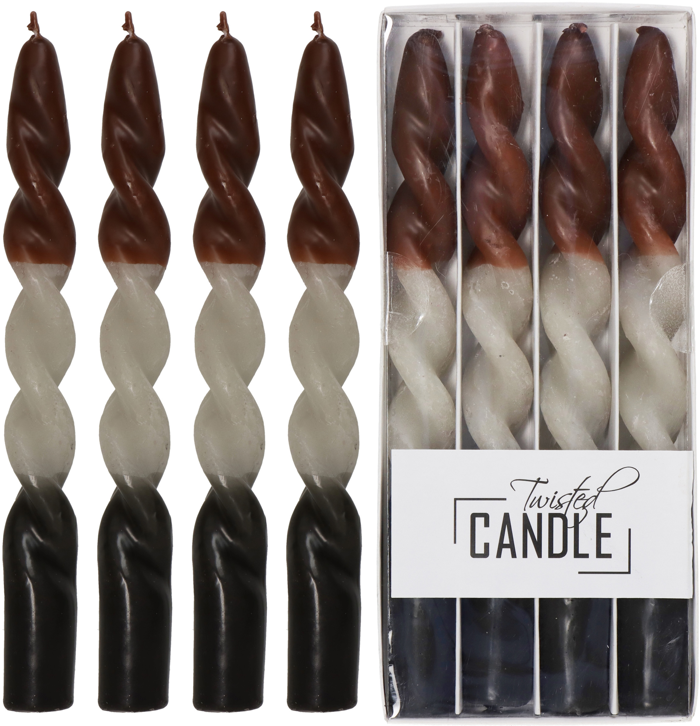 Drip Dinner Candle Twisted Wax Mix 10.2x2.7x23.5cm BOX/4