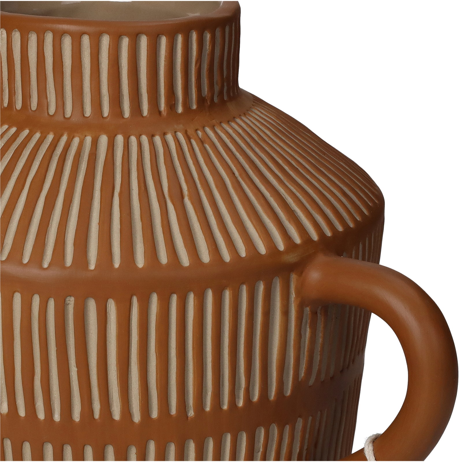 Vase Fine Earthenware Brown 18.4x14.8x17.9cm