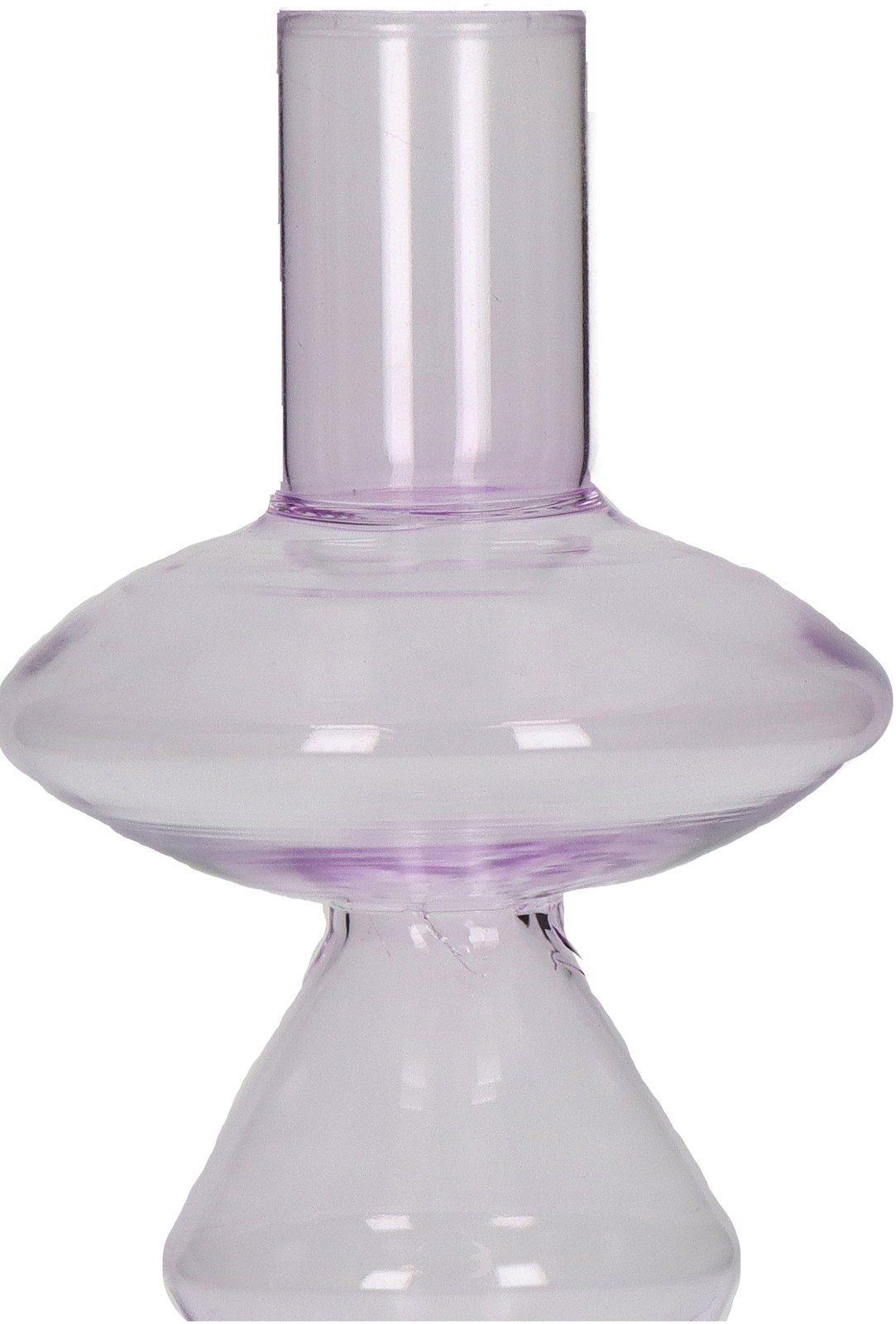 Candle Stick Glass Lilac 9x9x25cm