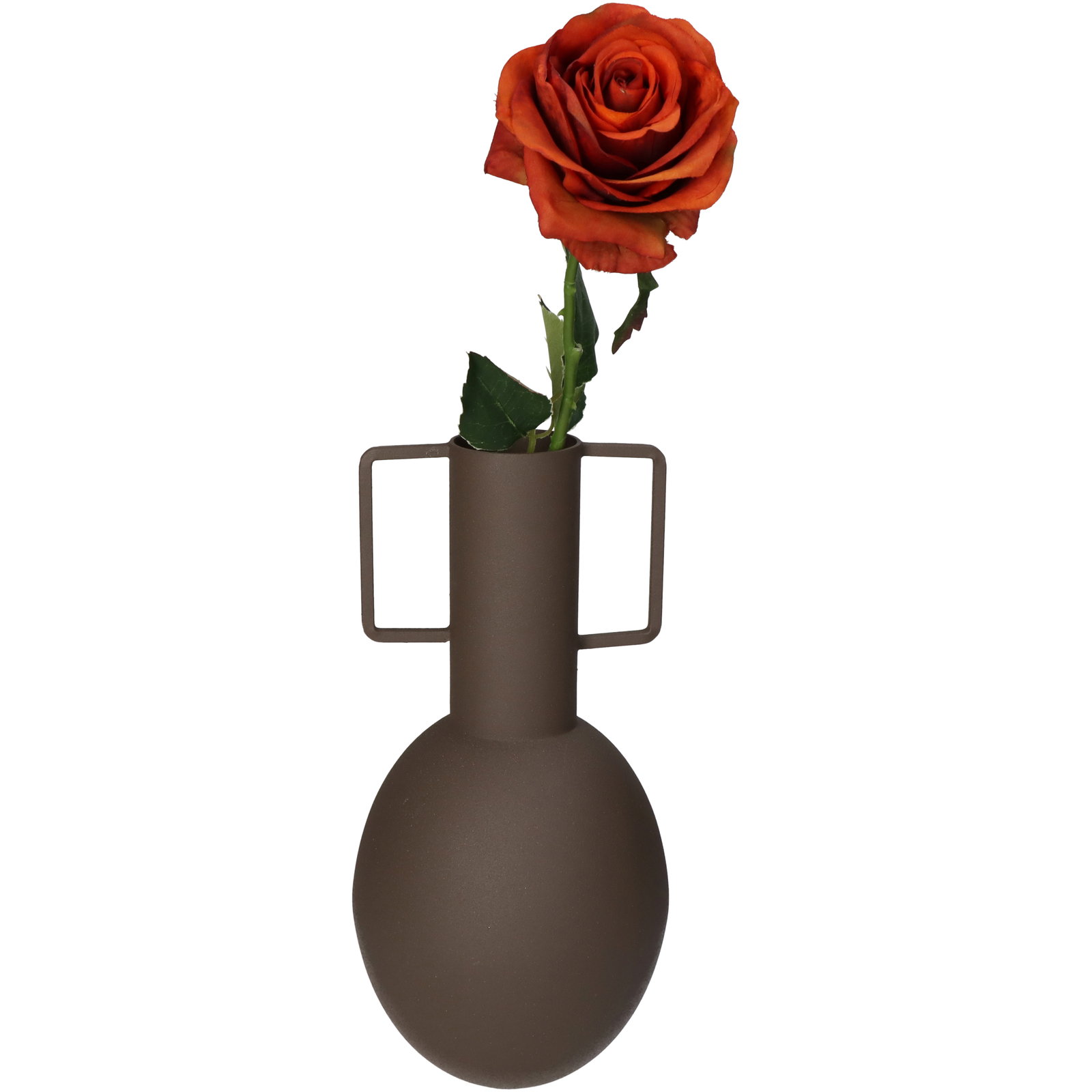 Vase Iron Brown 13x13x27cm