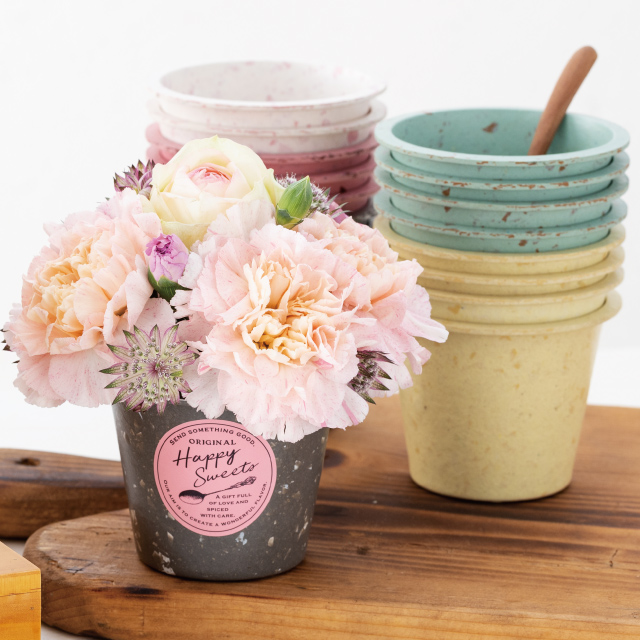 カラフルバンブーポット-S/チャコールグレー(10個)