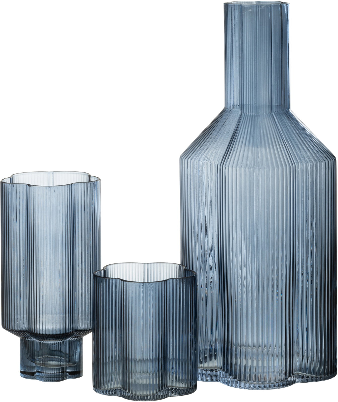 CARAFE FIORE GLASS DARK BLUE (11x11x27)