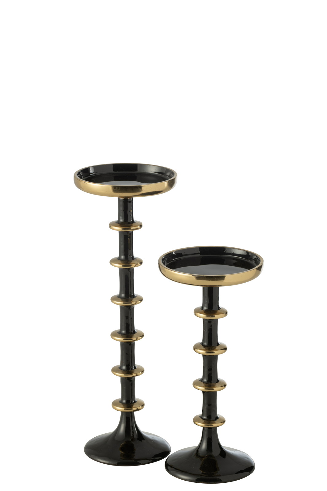 CANDLE HOL METAL BLA/GOL