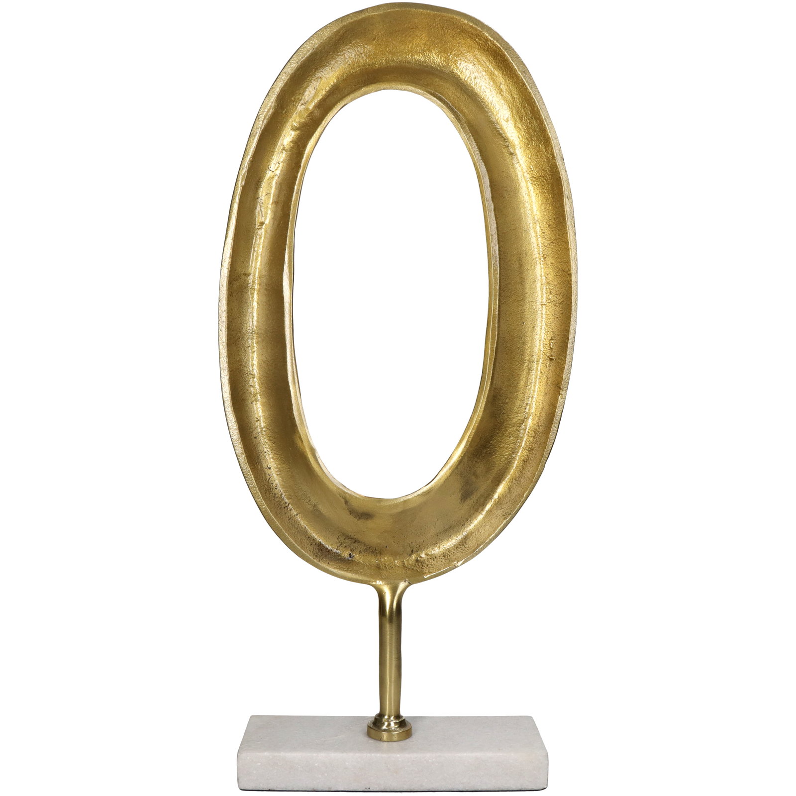 Ornament Oval Aluminium Gold 24x7.5x51cm