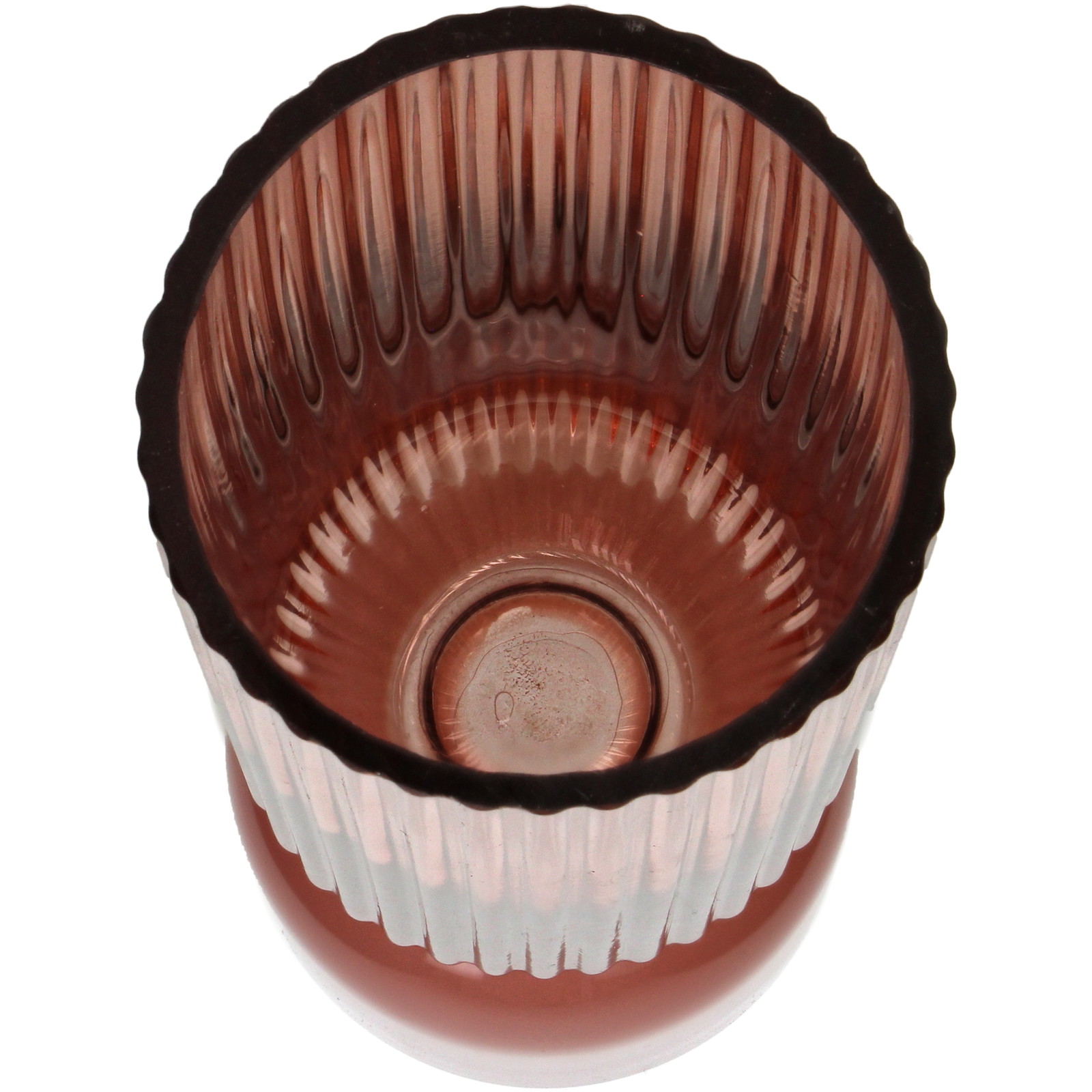 Vase Glass Peach 8x8x30cm