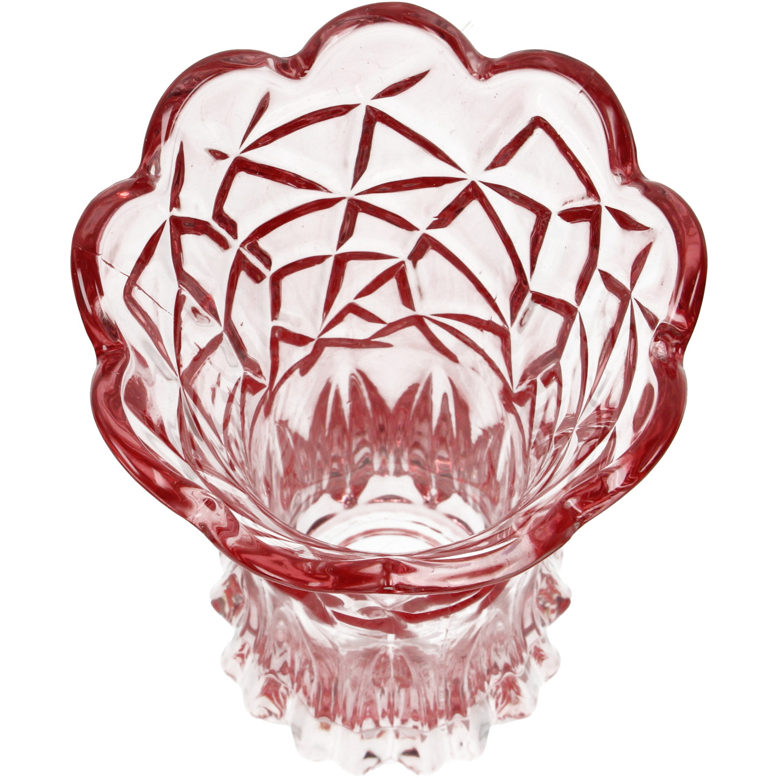 Vase Glass Pink 12.5x12.5x24cm