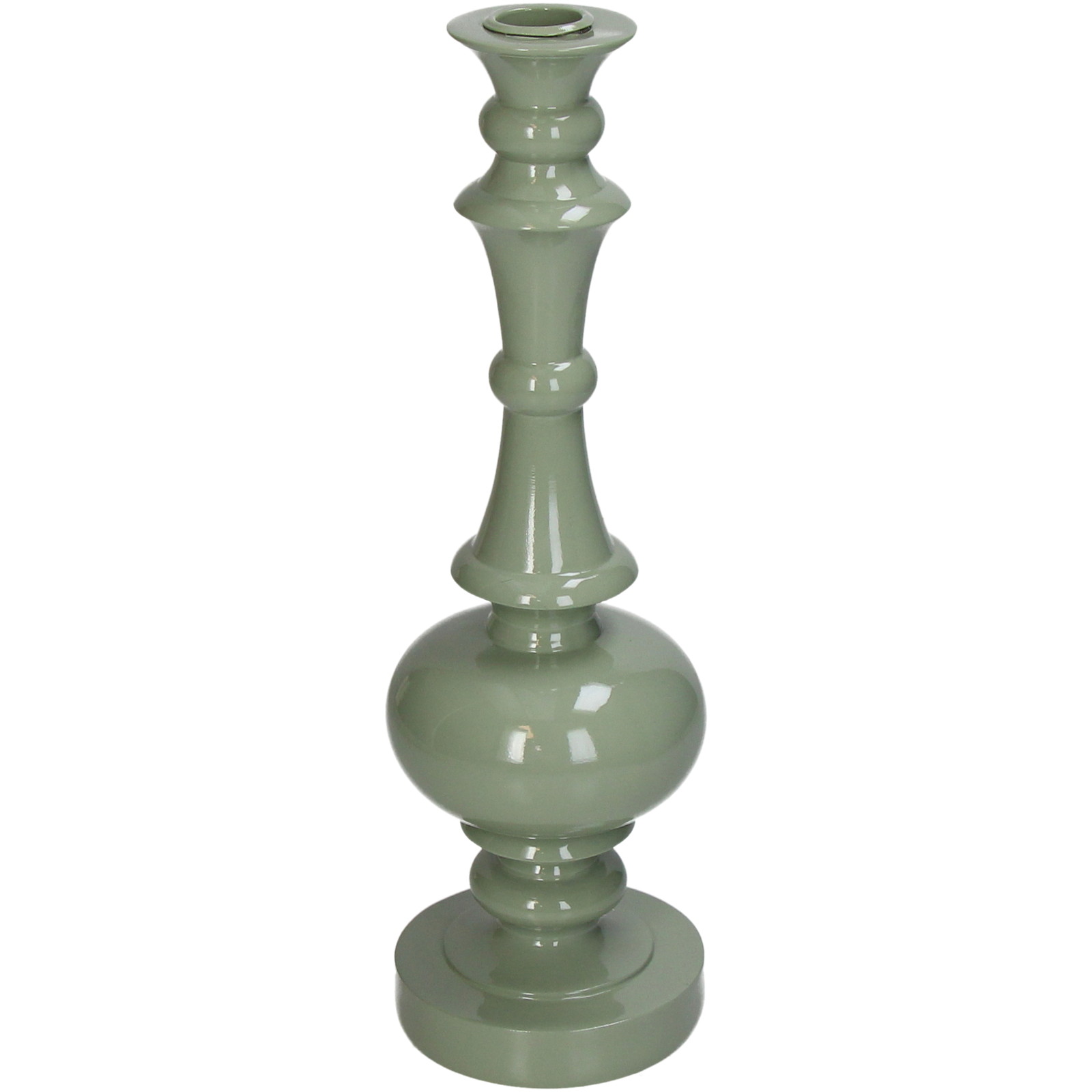 ��Candle Holder Polyresin Green