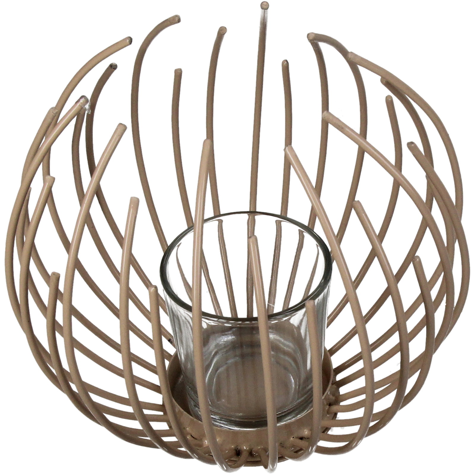 Candle Holder Iron Beige