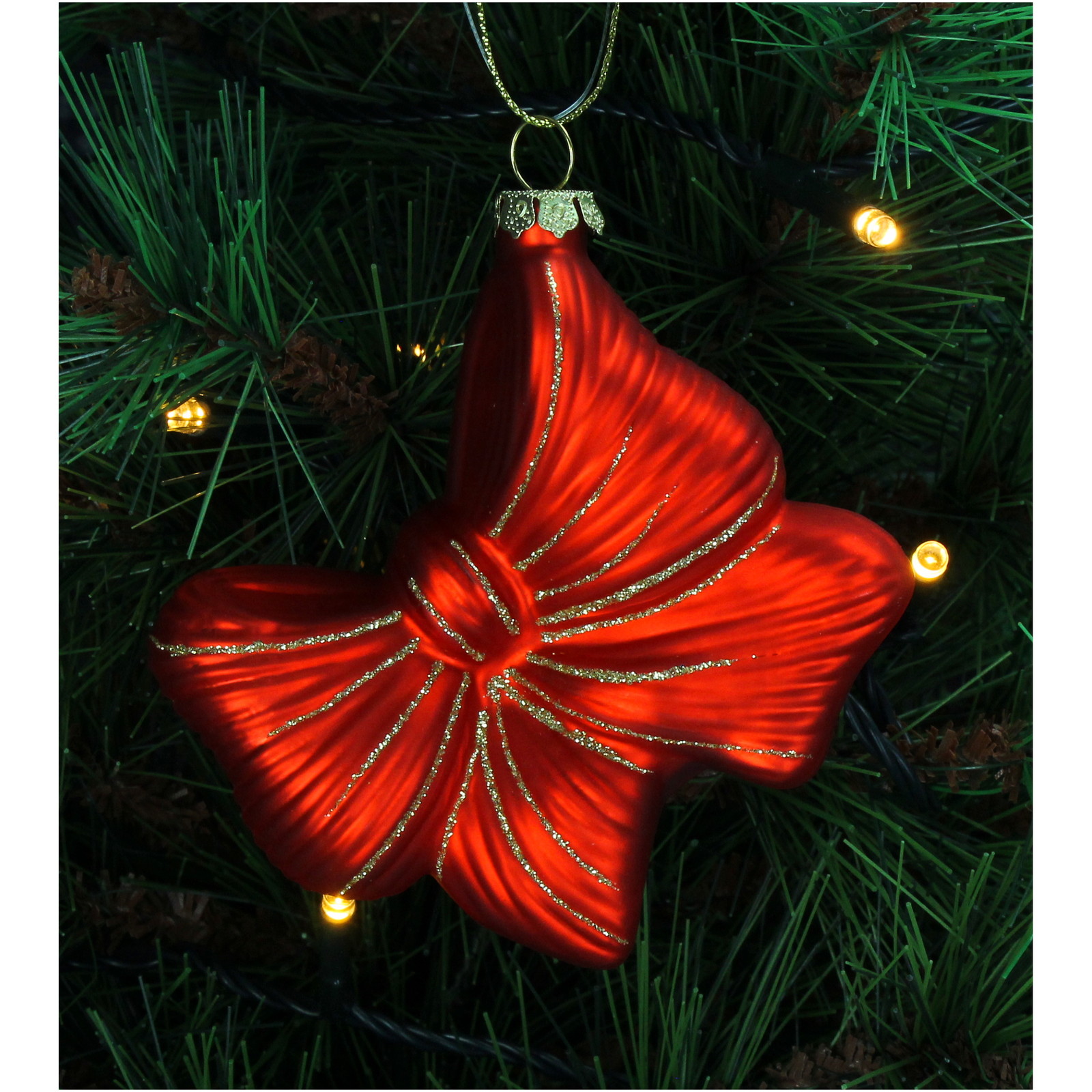 ■Ornament Bow Glass Red