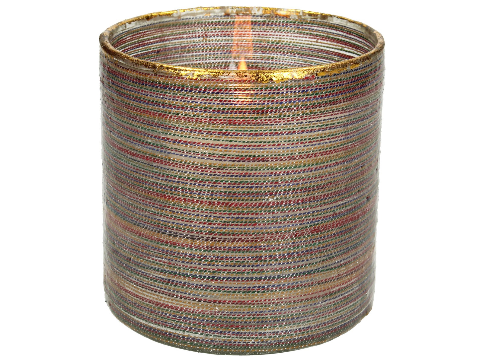 Candle Holder Cord Glass Multi 10x10x10cm