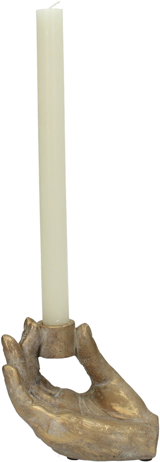 Candle Stick Hand Concrete Gold 12.5x9x11cm