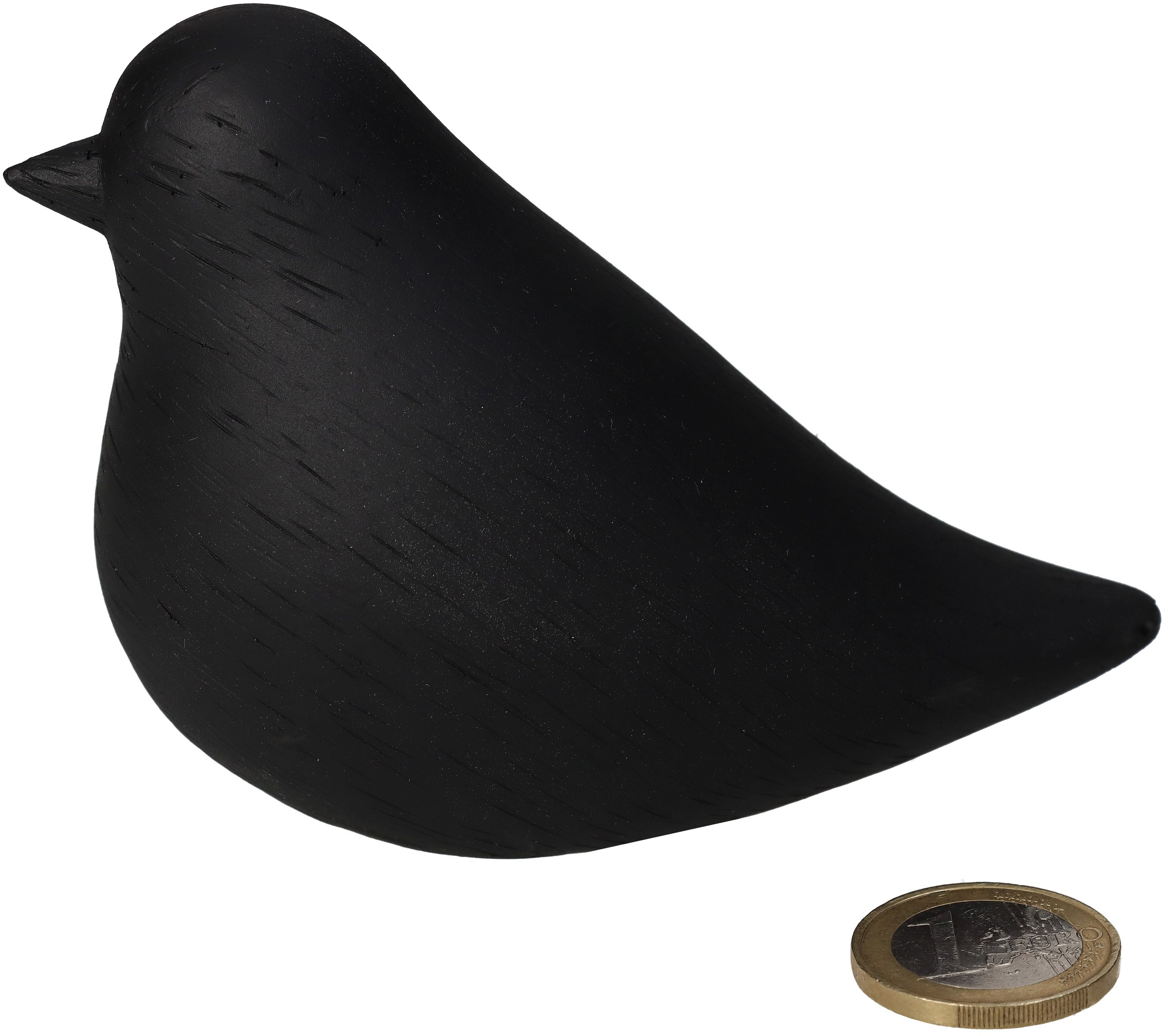 Ornament Bird Black 8x6x10cm